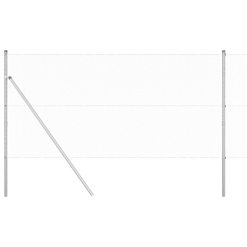 Zaun mit Pfosten Silber 1,4 x 50 m PVC-beschichteter Stahl