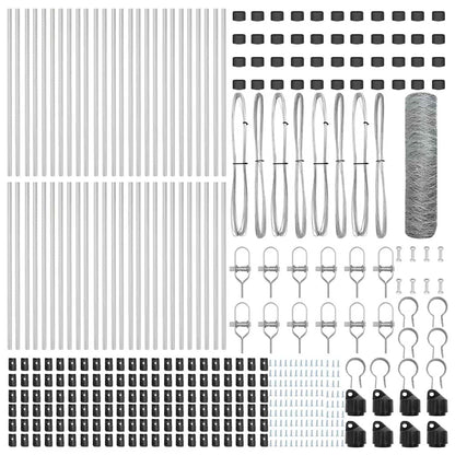 Zaun mit Pfosten Silber 0,4 x 100 m PVC-beschichteter Stahl