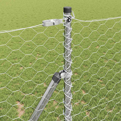 Zaun mit Pfosten Silber 1,2 x 100 m PVC-beschichteter Stahl