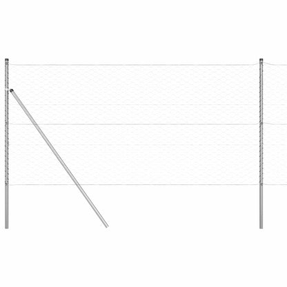 Zaun mit Pfosten Silber 1,2 x 100 m PVC-beschichteter Stahl