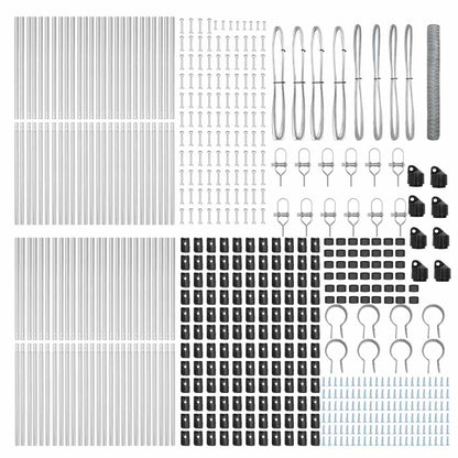 Zaun mit Pfosten Silber 1,2 x 100 m PVC-beschichteter Stahl
