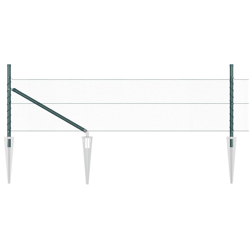 Zaun mit Pfosten Grün 0,5 x 25 m PVC-beschichteter Stahl