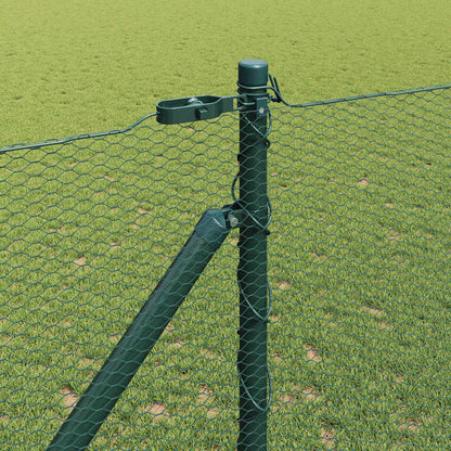 Zaun mit Pfosten Grün 1 x 25 m PVC-beschichteter Stahl