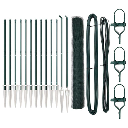 Zaun mit Pfosten Grün 1 x 25 m PVC-beschichteter Stahl