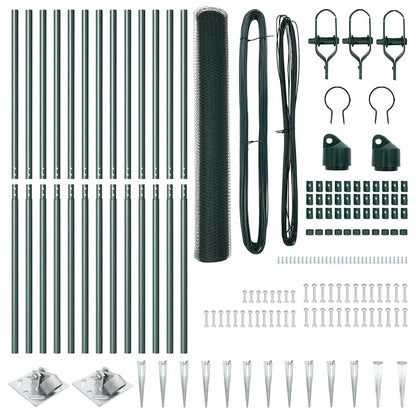 Zaun mit Pfosten Grün 1 x 25 m PVC-beschichteter Stahl