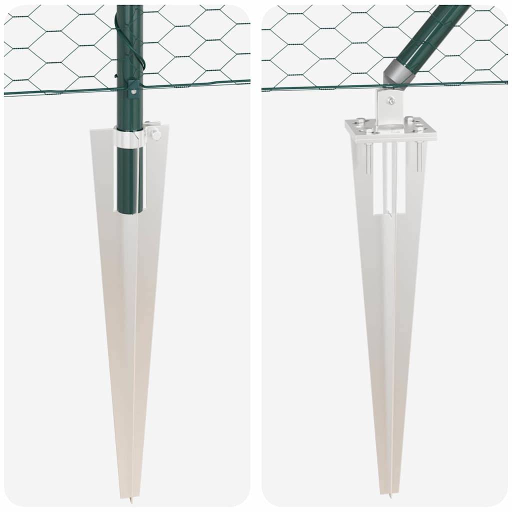 Zaun mit Pfosten Grün 1 x 25 m PVC-beschichteter Stahl