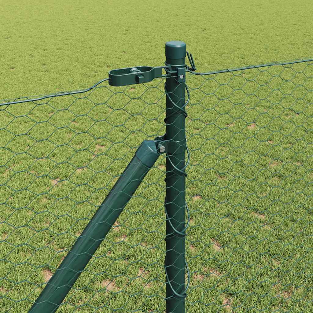 Zaun mit Pfosten Grün 1 x 25 m PVC-beschichteter Stahl