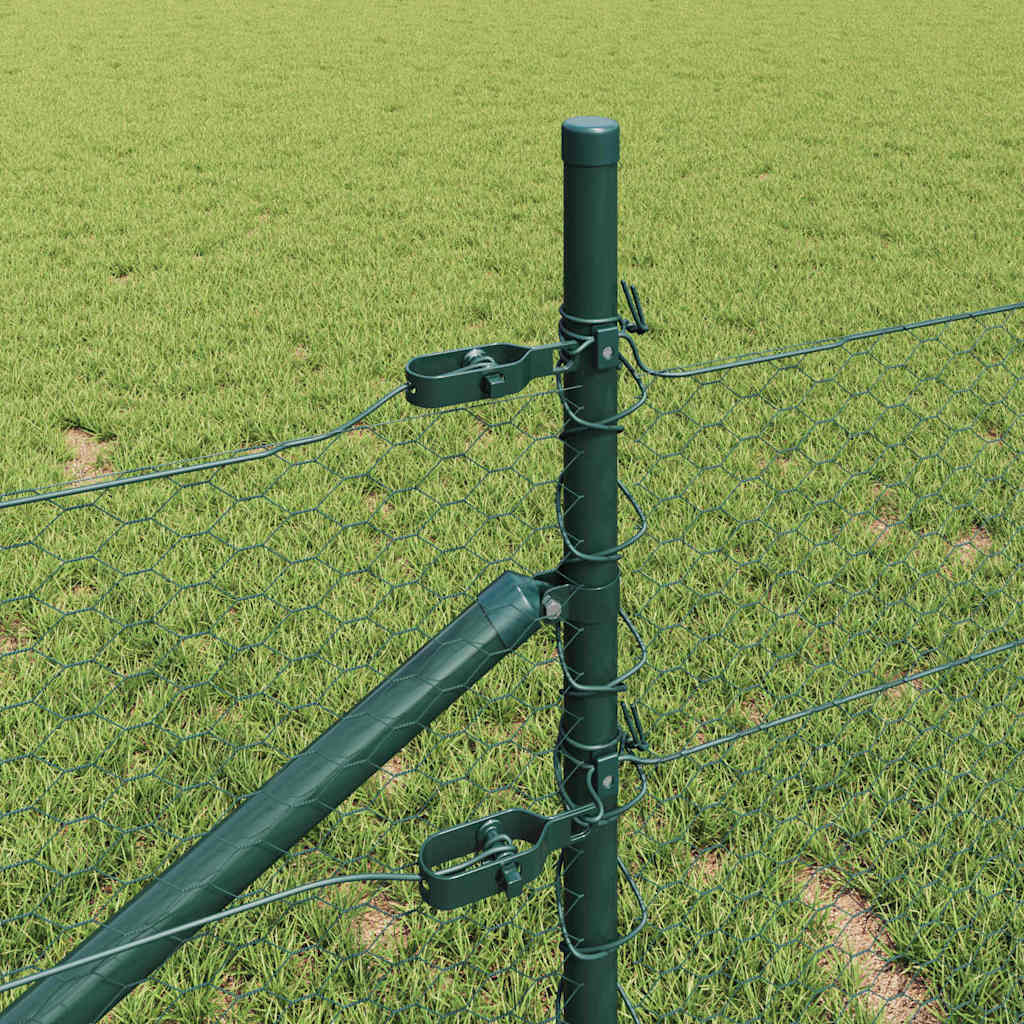 Zaun mit Pfosten Grün 0.4 x 50 m PVC-beschichteter Stahl