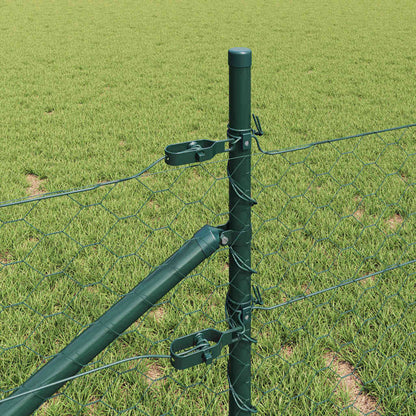 Zaun mit Pfosten Grün 0,5 x 50 m PVC-beschichteter Stahl
