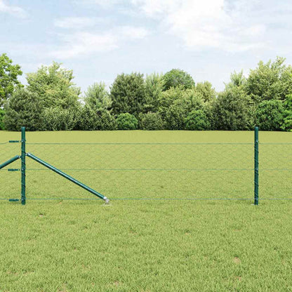 Zaun mit Pfosten Grün 0,5 x 50 m PVC-beschichteter Stahl