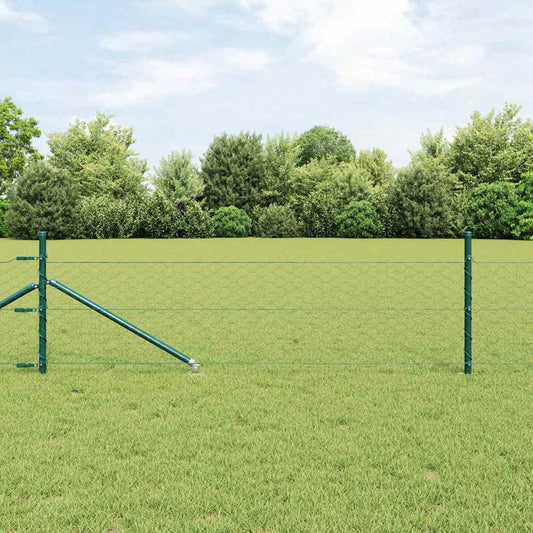 Zaun mit Pfosten Grün 0,5 x 50 m PVC-beschichteter Stahl