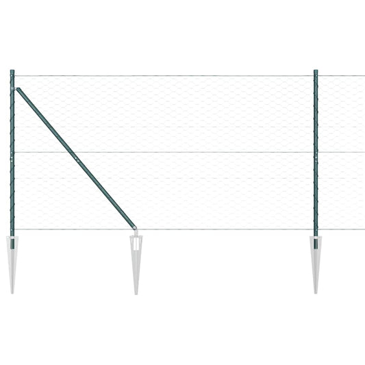 Zaun mit Pfosten Grün 1,2 x 50 m PVC-beschichteter Stahl