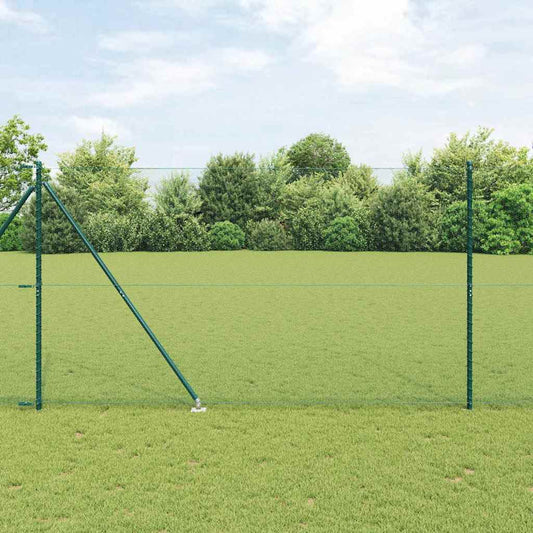 Zaun mit Pfosten Grün 1.5 x 50 m PVC-beschichteter Stahl