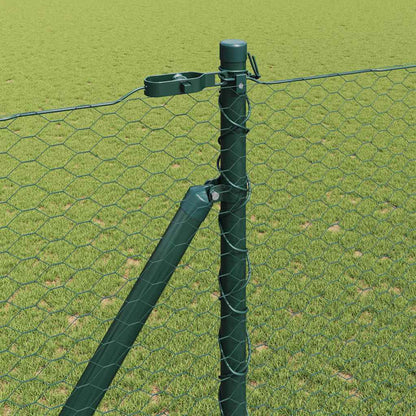 Zaun mit Pfosten Grün 1,6 x 50 m PVC-beschichteter Stahl