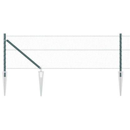 Zaun mit Pfosten Grün 0,8 x 100 m PVC-beschichteter Stahl