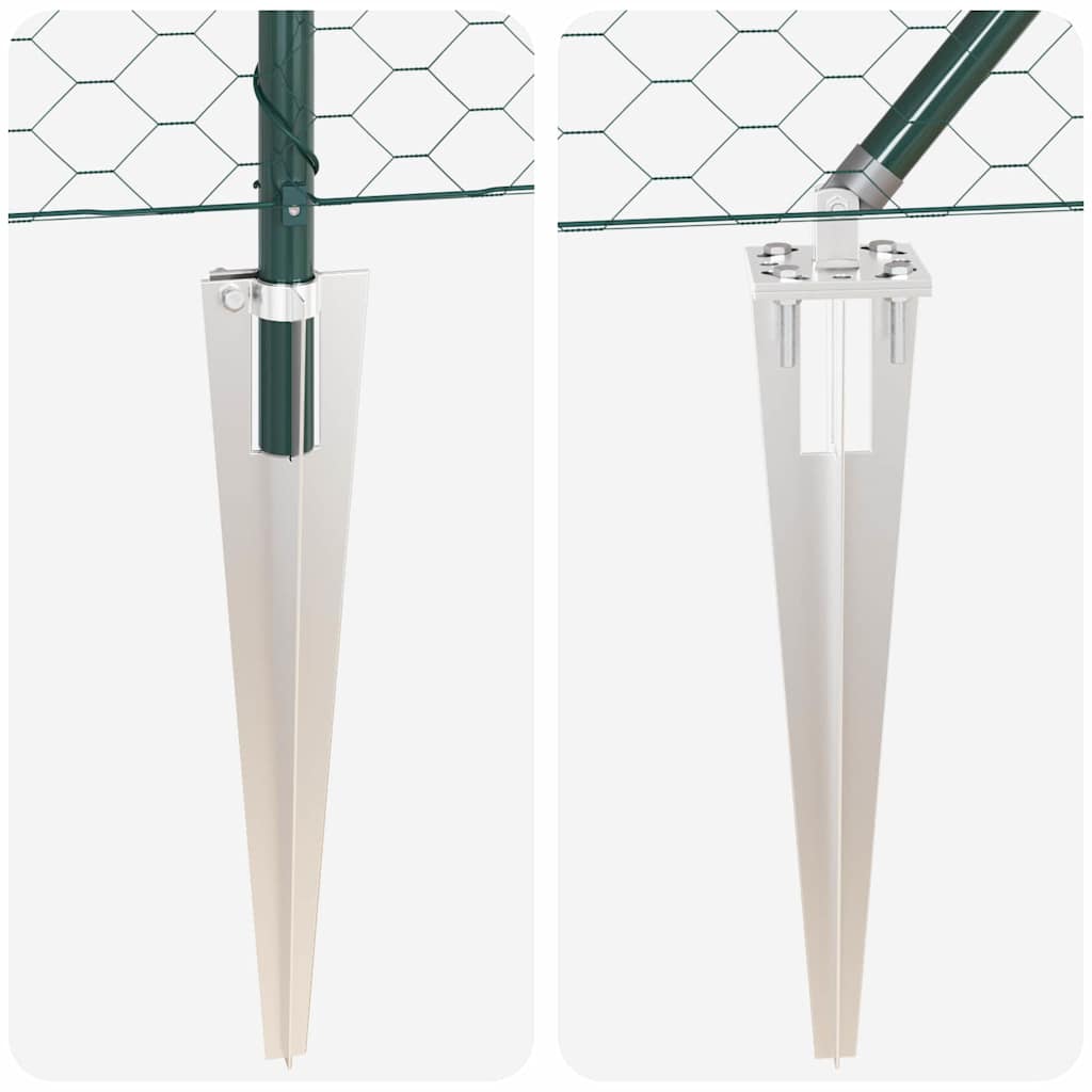 Zaun mit Pfosten Grün 1 x 100 m PVC-beschichteter Stahl