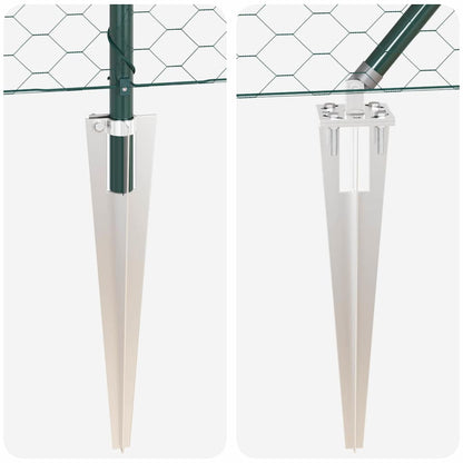 Zaun mit Pfosten Grün 1 x 100 m PVC-beschichteter Stahl