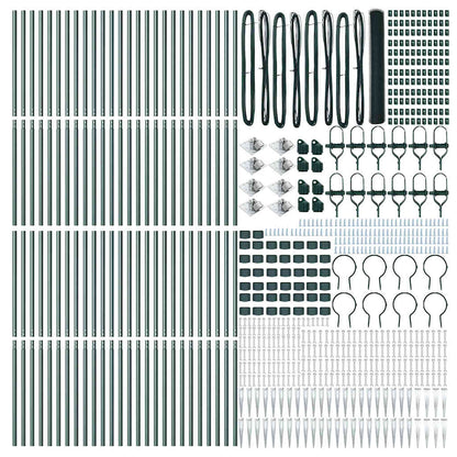Zaun mit Pfosten Grün 1,2 x 100 m PVC-beschichteter Stahl