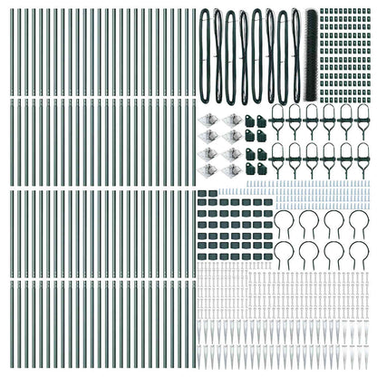 Zaun mit Pfosten Grün 1,4 x 100 m PVC-beschichteter Stahl