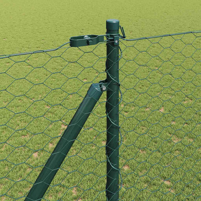 Zaun mit Pfosten Grün 1,5 x 100 m PVC-beschichteter Stahl
