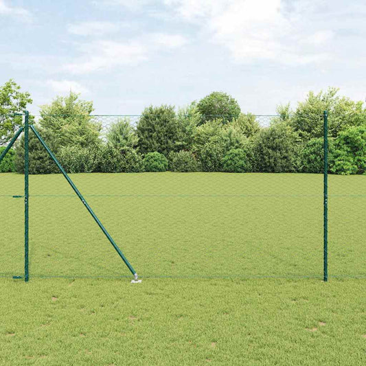 Zaun mit Pfosten Grün 1,5 x 100 m PVC-beschichteter Stahl