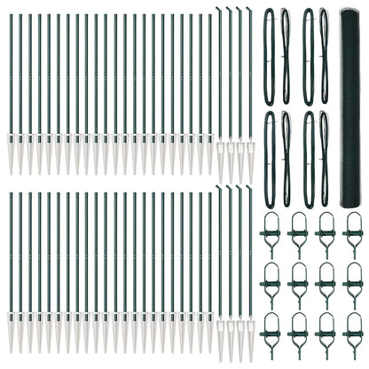 Zaun mit Pfosten Grün 1,6 x 100 m PVC-beschichteter Stahl
