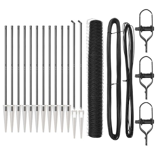 Zaun mit Pfosten Grau 1,2 x 25 m PVC-beschichteter Stahl