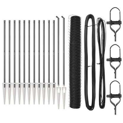 Zaun mit Pfosten Grau 1,4 x 25 m PVC-beschichteter Stahl