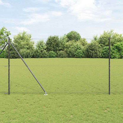 Zaun mit Pfosten Grau 1.5 x 25 m PVC-beschichteter Stahl