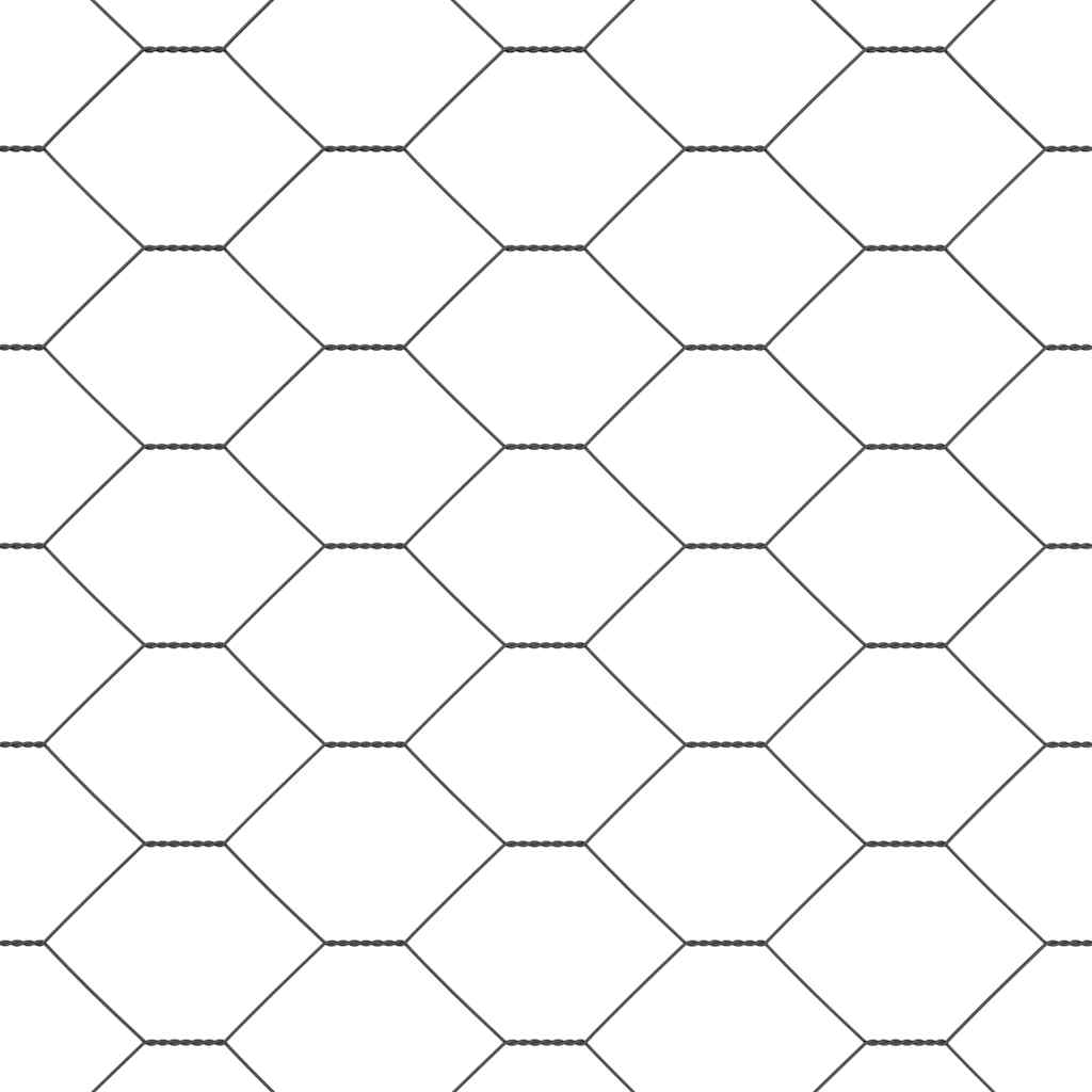 Zaun mit Pfosten Grau 1.5 x 25 m PVC-beschichteter Stahl