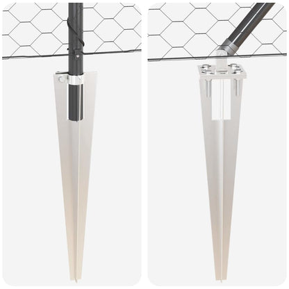 Zaun mit Pfosten Grau 1,5 x 50 m PVC-beschichteter Stahl