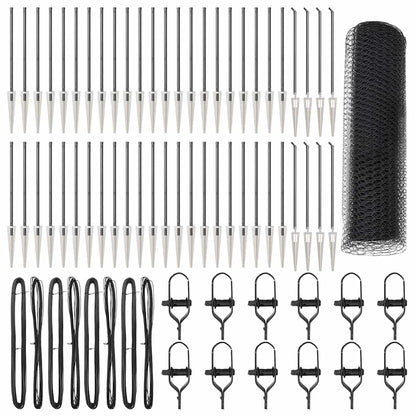 Zaun mit Pfosten Grau 0,4 x 100 m PVC-beschichteter Stahl