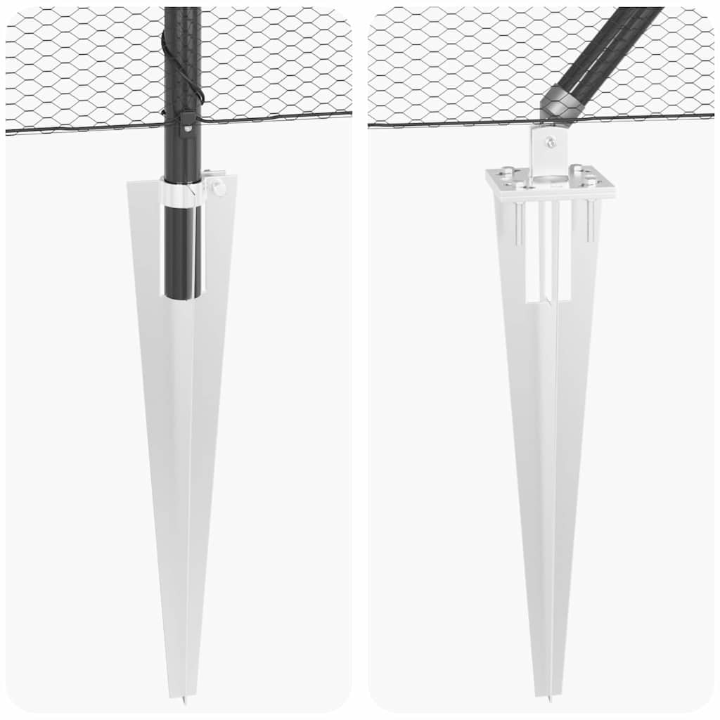 Zaun mit Pfosten Grau 0,8 x 100 m PVC-beschichteter Stahl