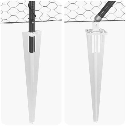Zaun mit Pfosten Grau 0,8 x 100 m PVC-beschichteter Stahl