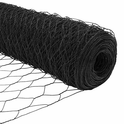 Zaun mit Pfosten Grau 0,8 x 100 m PVC-beschichteter Stahl
