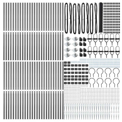Zaun mit Pfosten Grau 1,2 x 100 m PVC-beschichteter Stahl