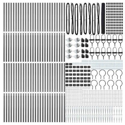 Zaun mit Pfosten Grau 1,2 x 100 m PVC-beschichteter Stahl