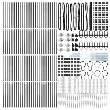 Zaun mit Pfosten Grau 1,5 x 100 m PVC-beschichteter Stahl