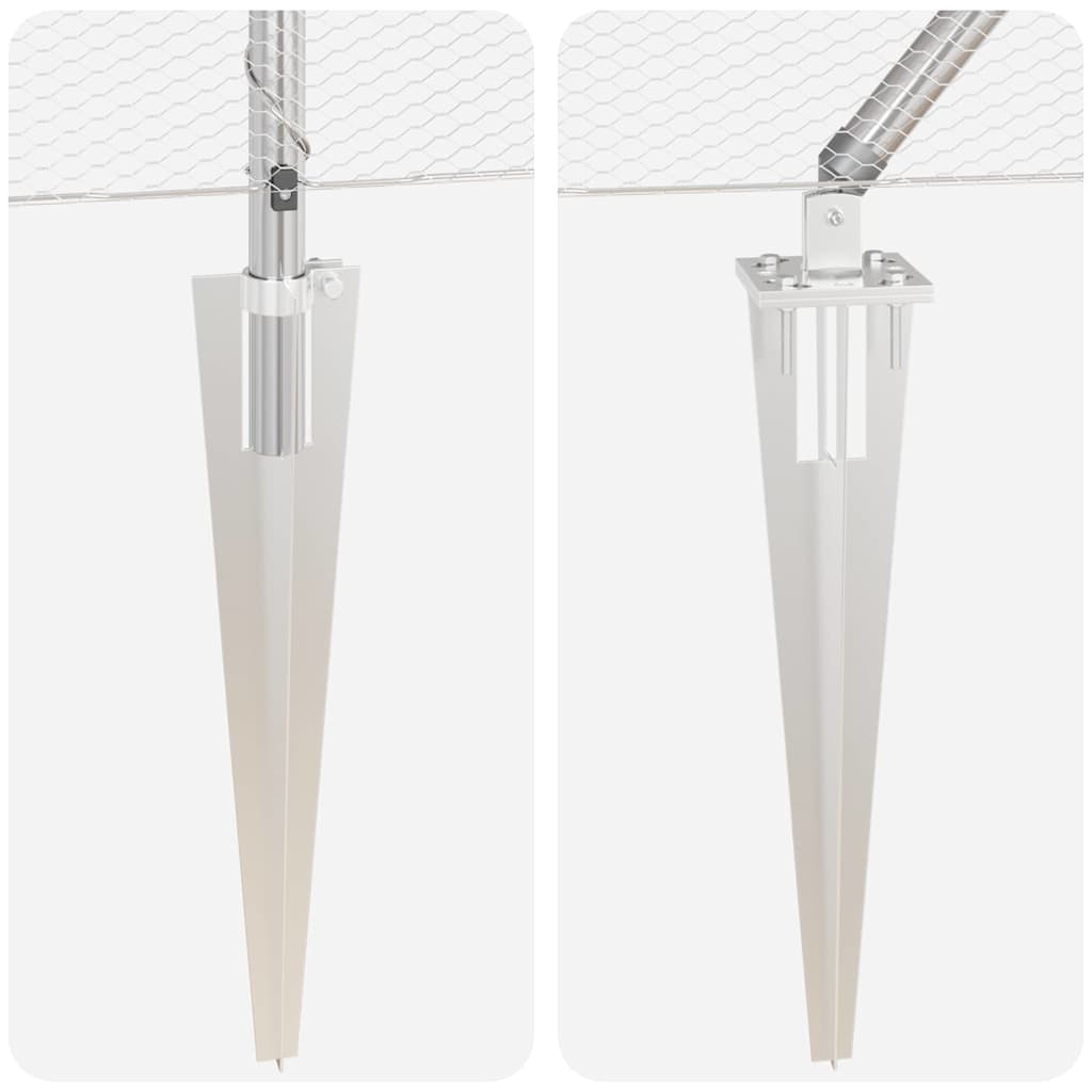 Zaun mit Pfosten Silber 0,6 x 10 m PVC-beschichteter Stahl