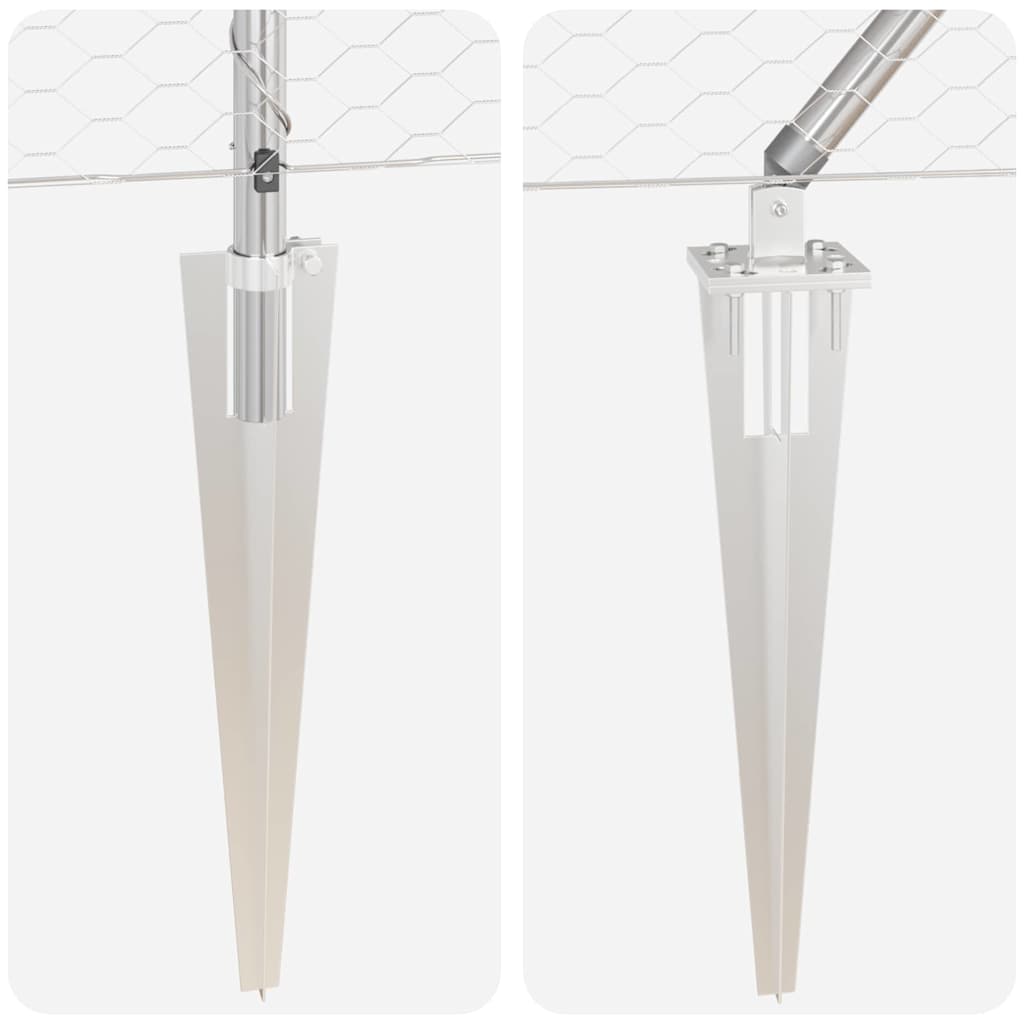 Zaun mit Pfosten Silber 0,6 x 10 m PVC-beschichteter Stahl