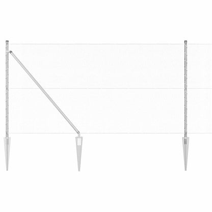 Zaun mit Pfosten Silber 1 x 10 m PVC-beschichteter Stahl
