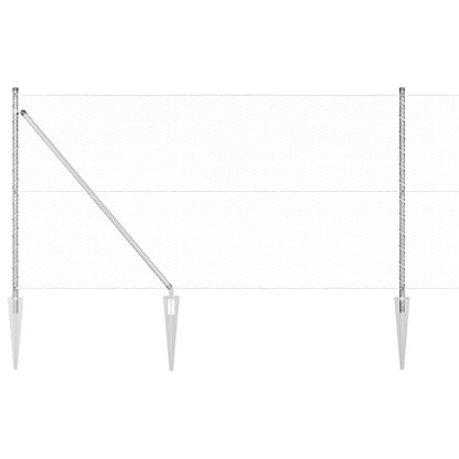 Zaun mit Pfosten Silber 1 x 10 m PVC-beschichteter Stahl