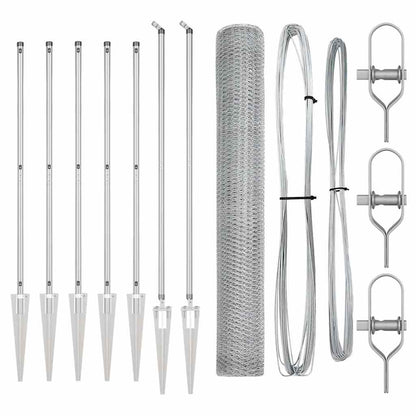 Zaun mit Pfosten Silber 1,4 x 10 m PVC-beschichteter Stahl