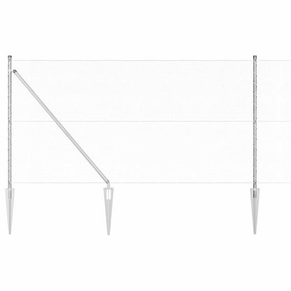 Zaun mit Pfosten Silber 1.2 x 25 m PVC-beschichteter Stahl