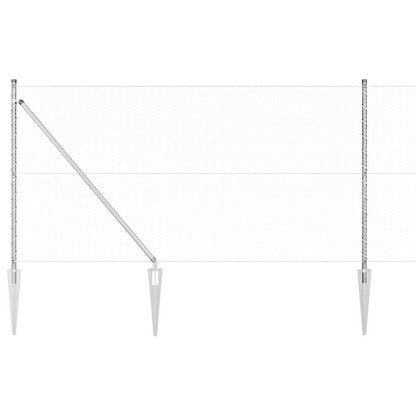 Zaun mit Pfosten Silber 1.2 x 25 m PVC-beschichteter Stahl