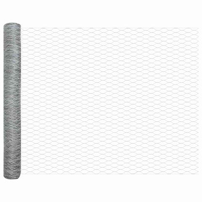 Zaun mit Pfosten Silber 1.2 x 25 m PVC-beschichteter Stahl