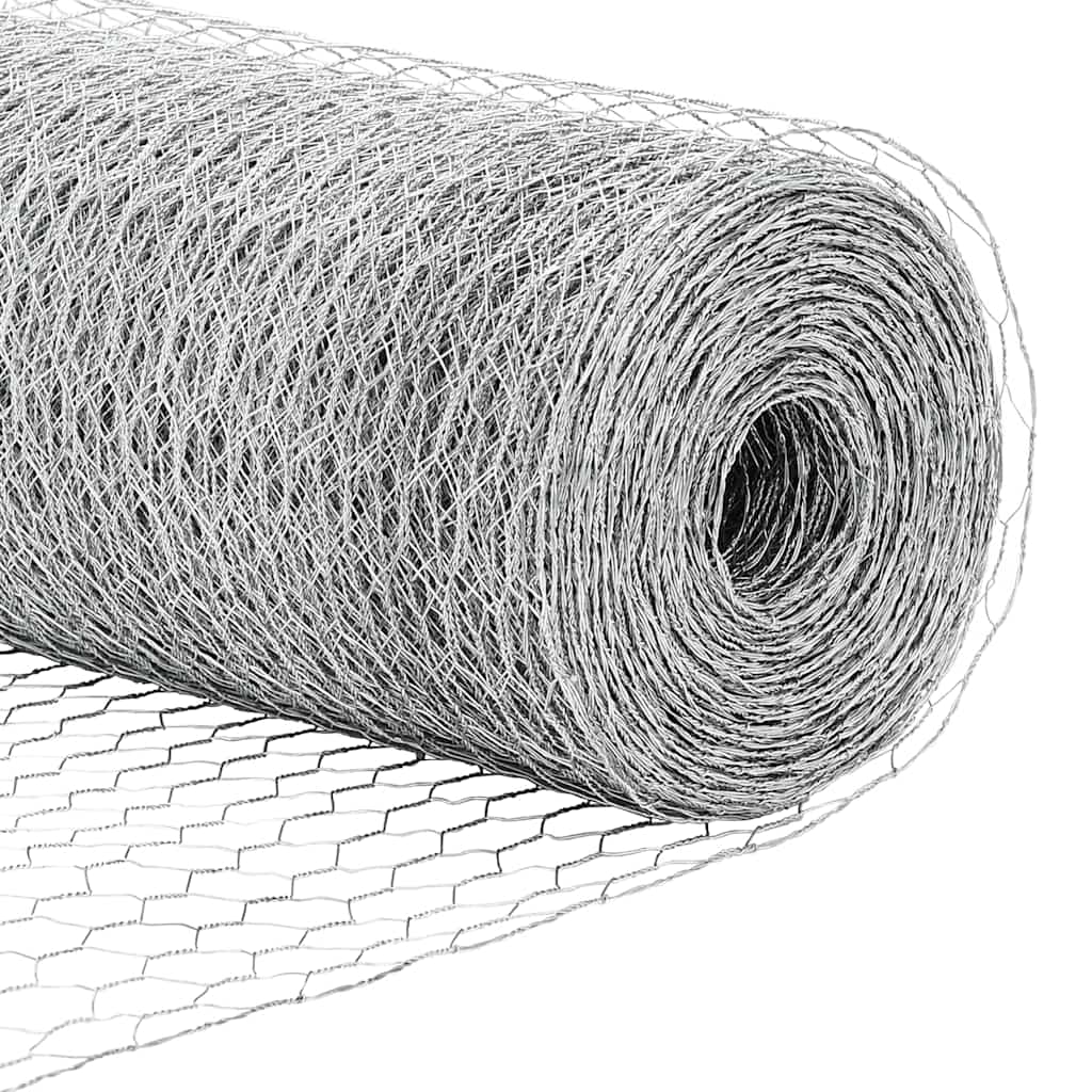 Zaun mit Pfosten Silber 1.5 x 25 m PVC-beschichteter Stahl
