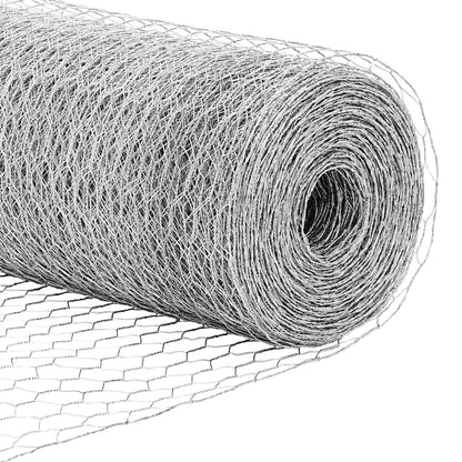 Zaun mit Pfosten Silber 1.5 x 25 m PVC-beschichteter Stahl