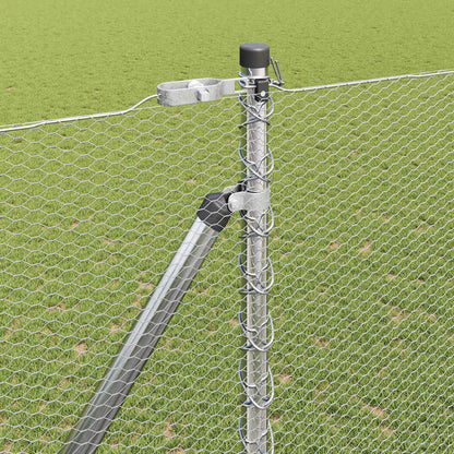 Zaun mit Pfosten Silber 1,5 x 25 m PVC-beschichteter Stahl