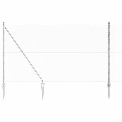 Zaun mit Pfosten Silber 1.5 x 25 m PVC-beschichteter Stahl